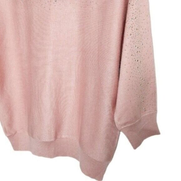 89th & Madison Dolman Sleeve Sparkle Light Sweater Pink Sz L - Picture 6 of 9